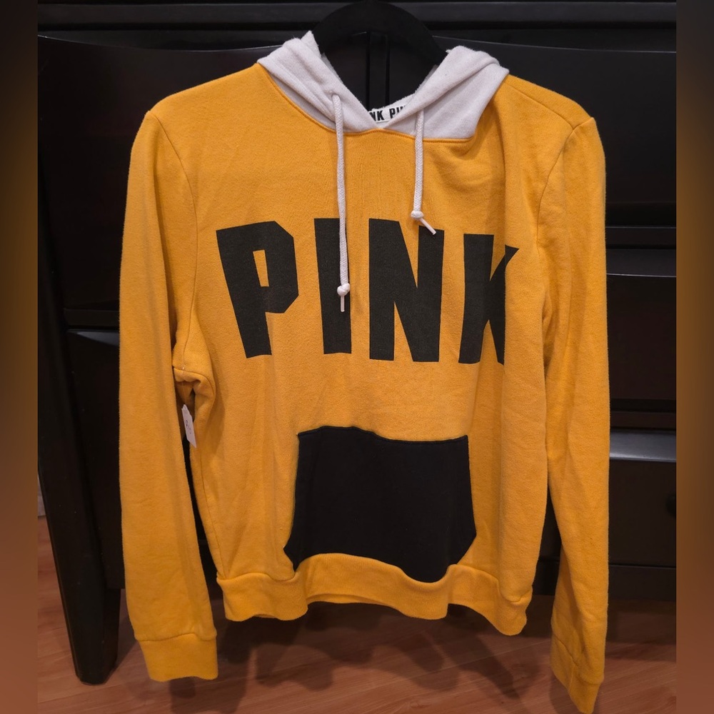 Yellow and White PINK Colorblock Hoodie